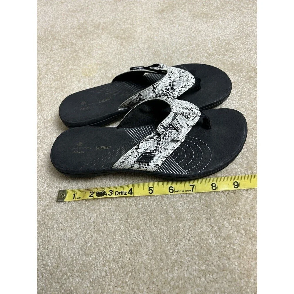 CLARK’S Cloudsteppers Breeze Sea Women's Lightweight Adjustable Thong Sandals 7